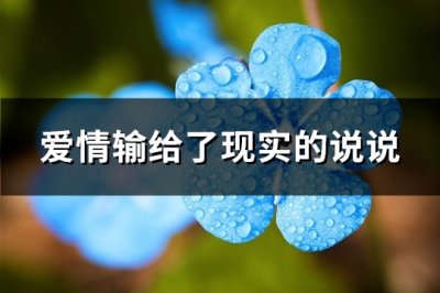 ​爱情输给了现实的说说(优选72句)