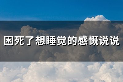 ​困死了想睡觉的感慨说说(优选81句)